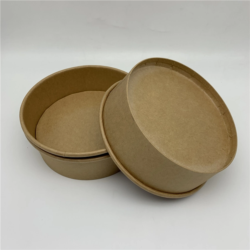 Food Container Custom Printed Multi-Size Disposable Kraft Paper Salad Bowl