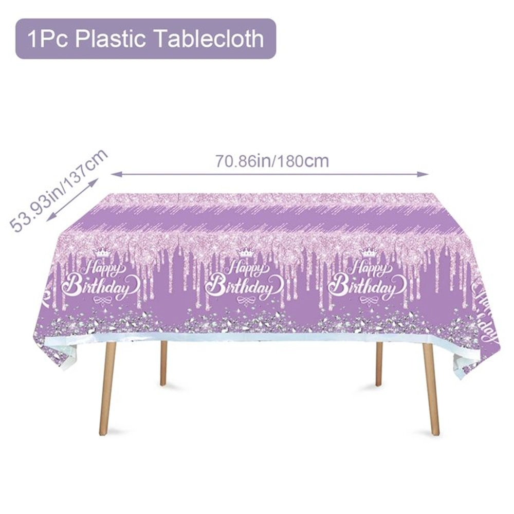 Plastic Tablecloth Disposable PVC Table Cover Happy Birthday Party Decorations